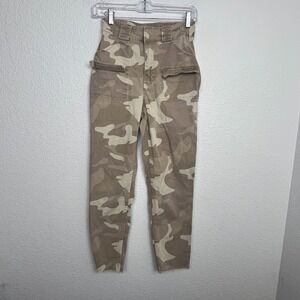 Hollister Mom Cargo Pants Womens XS Multicolor Camouflage Stretch High Rise